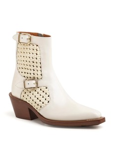 Chloé - Women's Nellie Leather Woven Boots - White - IT 37 - Moda Operandi