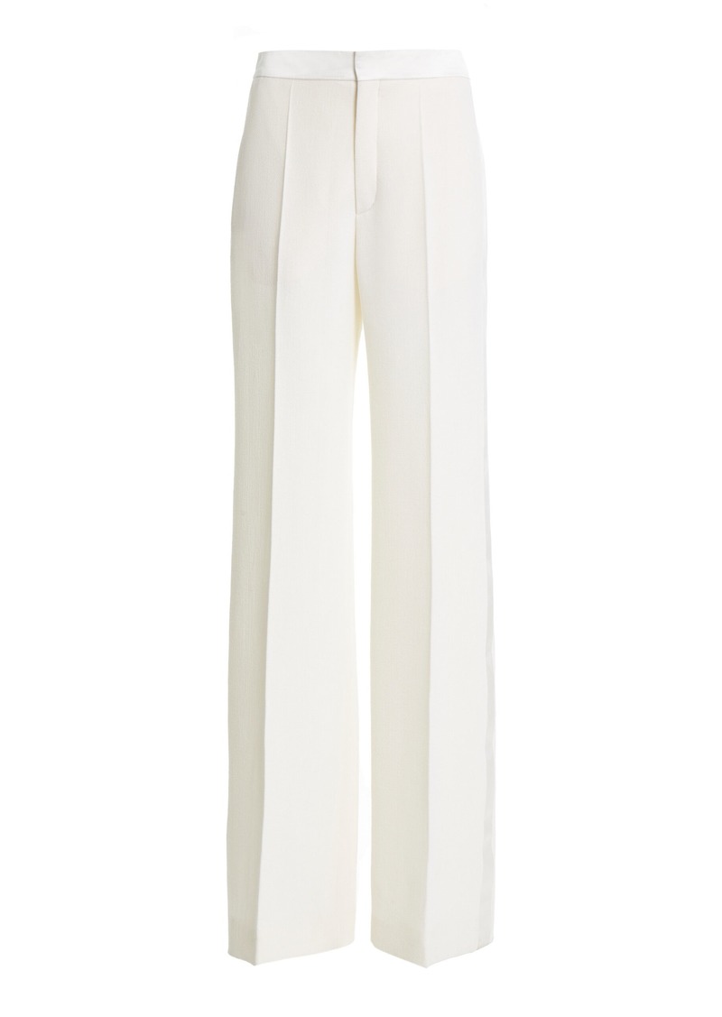 Chloé - Wool Crepe Tuxedo Pants - Ivory - FR 42 - Moda Operandi