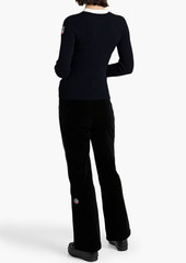 Chloé - Zip-detailed ribbed-knit sweater - Blue - XS