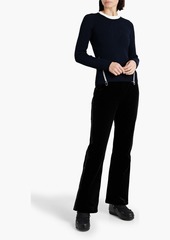 Chloé - Zip-detailed ribbed-knit sweater - Blue - XS