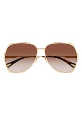 Chloé 60mm Aviator Sunglasses