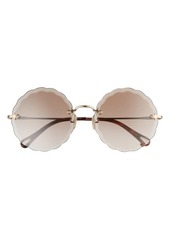 Chloé 60mm Gradient Round Sunglasses in Gold/Brown Gradient at Nordstrom