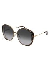 Chloé 63mm Gradient Oversize Round Sunglasses in Gold/Grey Gradient at Nordstrom