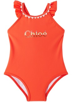 Chloé Baby Red Printed One-Piece Swimsuit