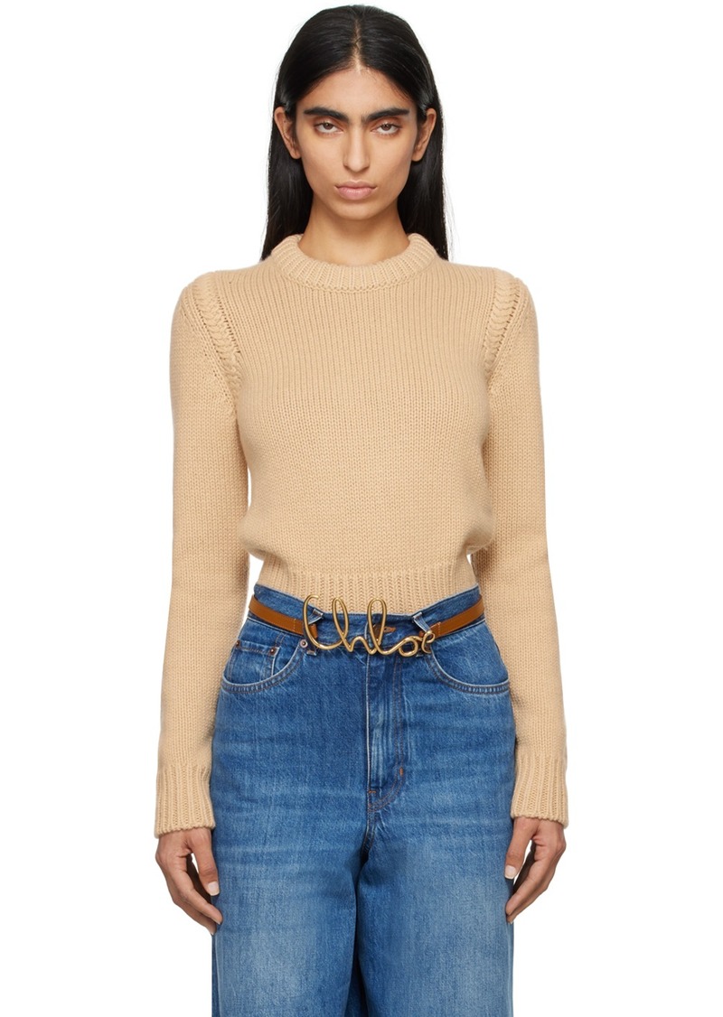 Chloé Beige Cropped Sweater