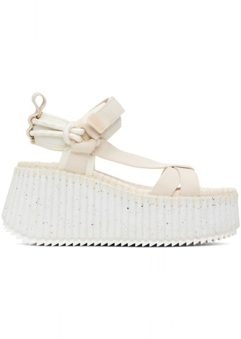 Chloé Beige Nama Wedge Sandals