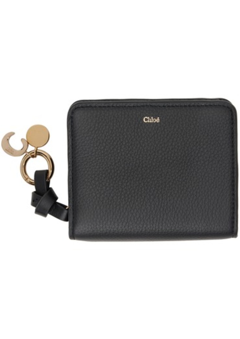 Chloé Black Alphabet Zip Compact Wallet