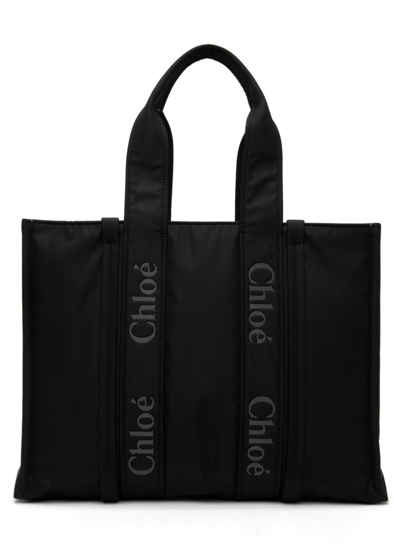 Chloé Black Large Woody Tote