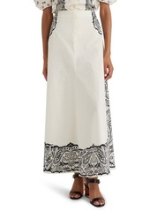 Chloé Border Print Cotton Maxi Skirt