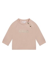 Chloé Bouclé Logo Organic Cotton Fleece Sweatshirt (Baby