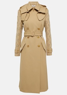 Chloé Broderie anglaise virgin wool trench coat