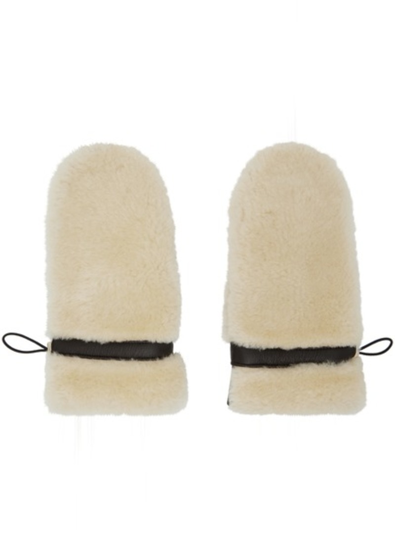 Chloé Brown & Beige Shearling Mittens