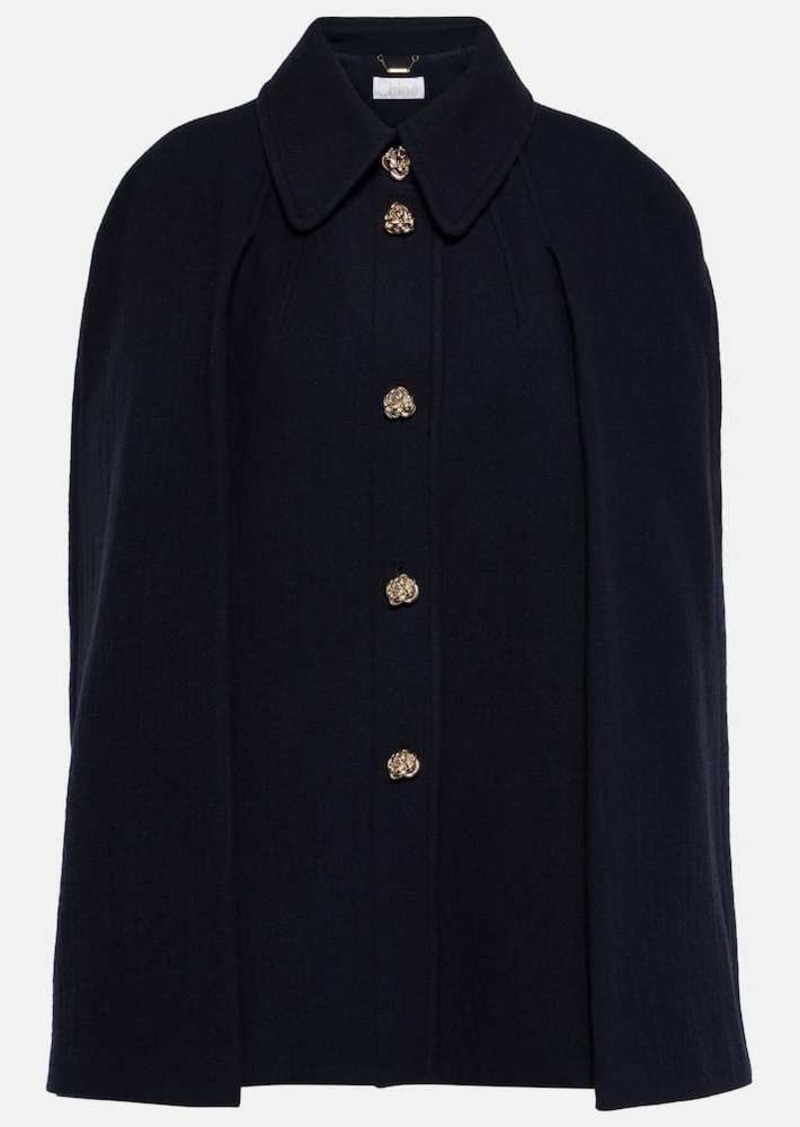 Chloé Caped virgin wool coat