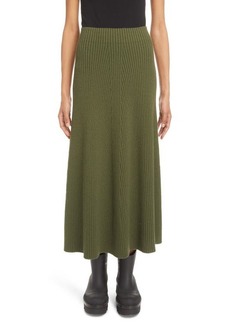 Chloé Directional Rib Wool A-Lline Skirt