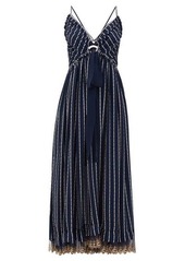 Chloé Double-strap silk-blend crepe dress