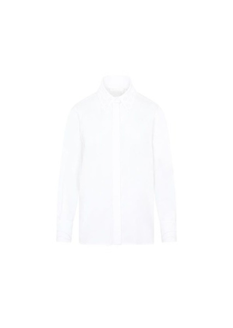 CHLOÉ  EMBROIDERED DETAILS LONG-SLEEVE SHIRT TOP