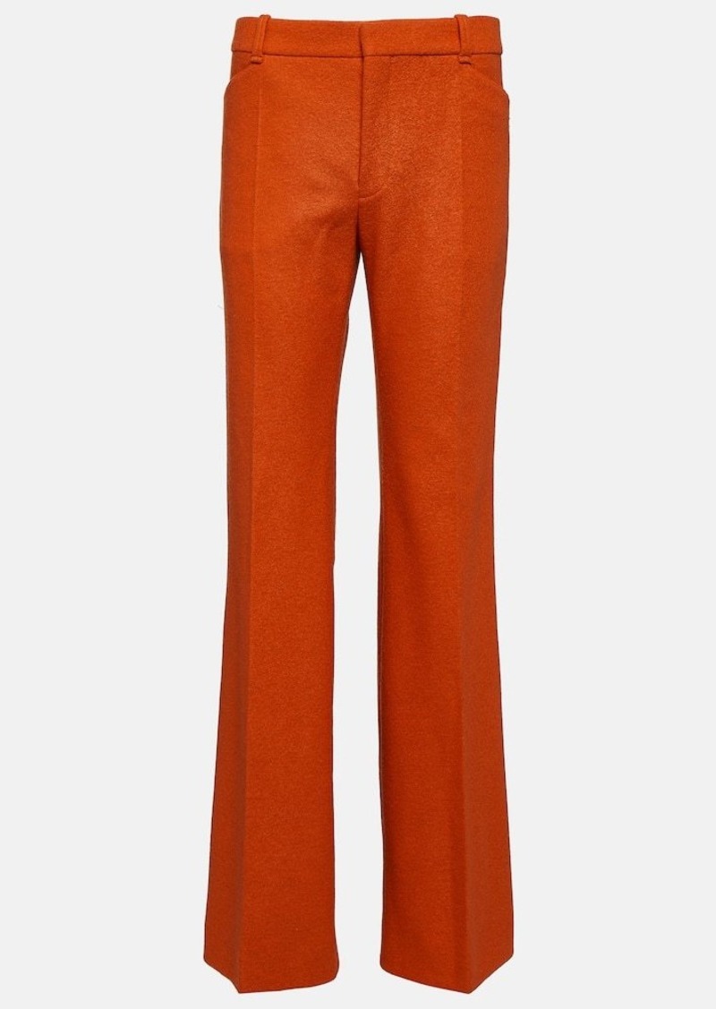 Chloé Felted wool and cashmere jersey flared pants