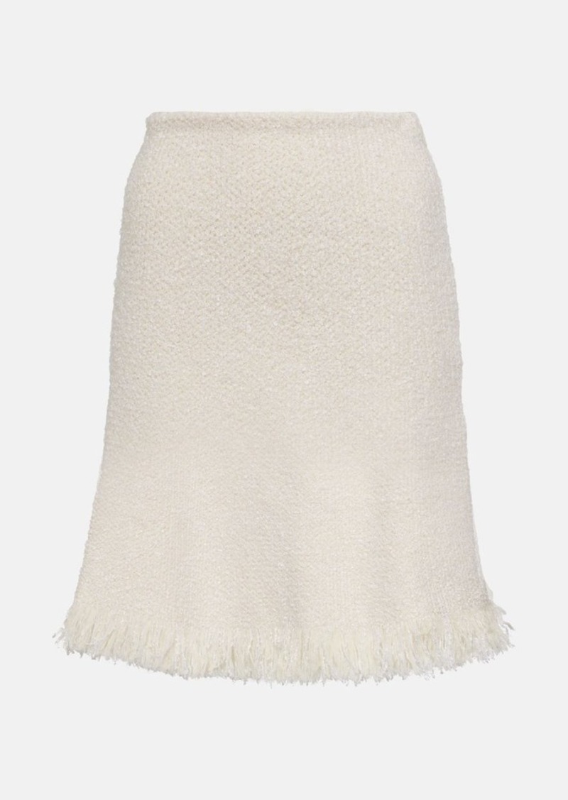 Chloé Fringed bouclé miniskirt