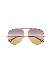 CHLOÉ Gradient Aviator Sunglasses In Gold/Pink/Yellow