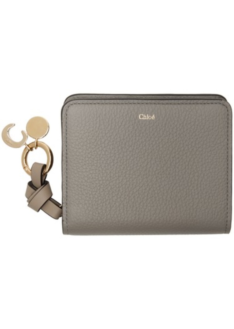 Chloé Gray Alphabet Zip Compact Wallet