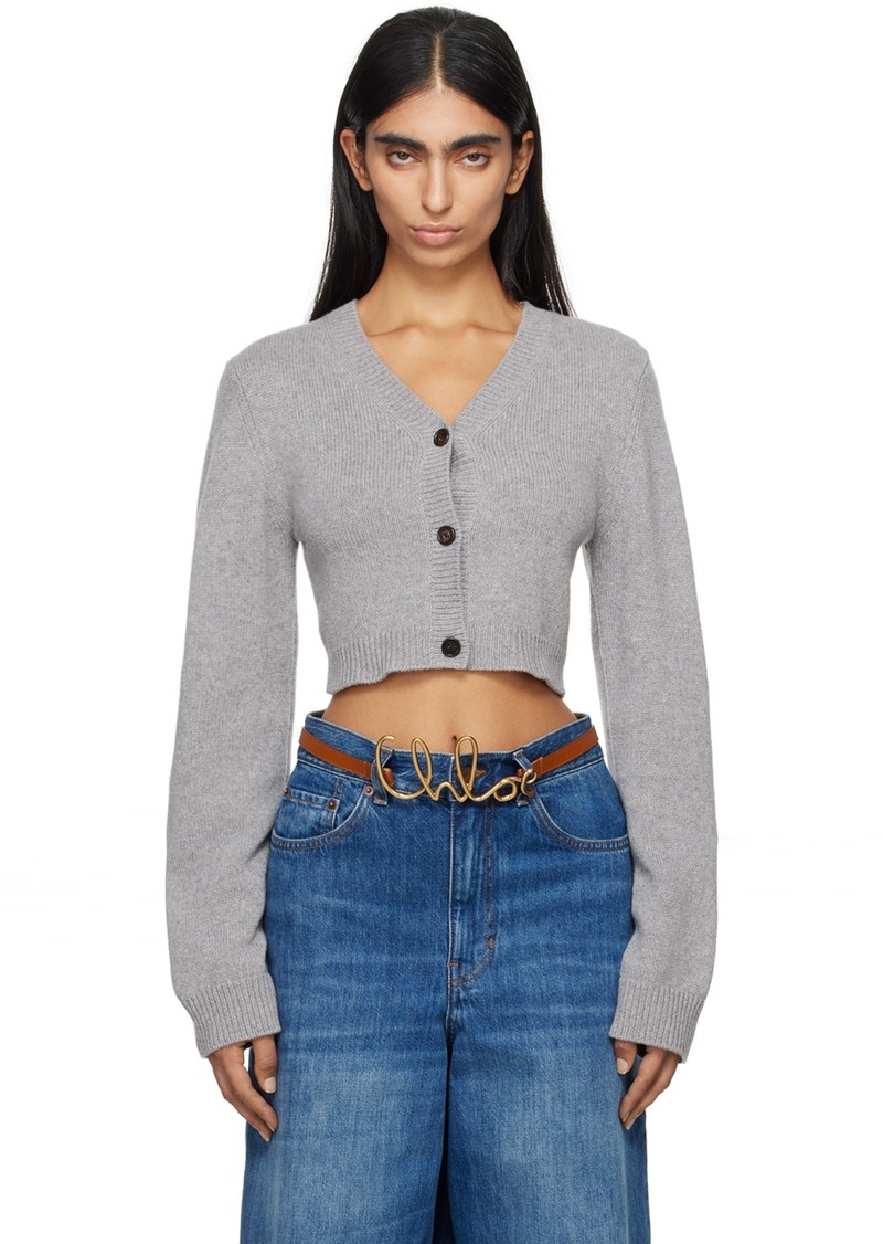 Chloé Gray Cropped Cardigan