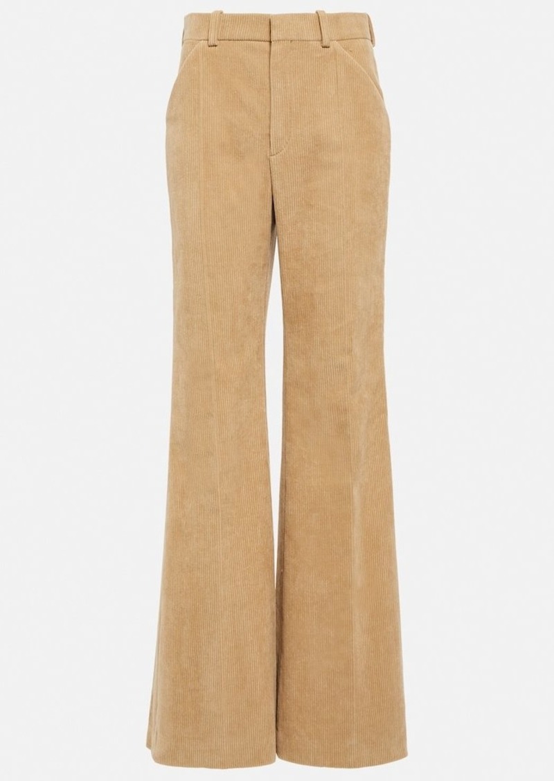 Chloé High-rise corduroy flared pants