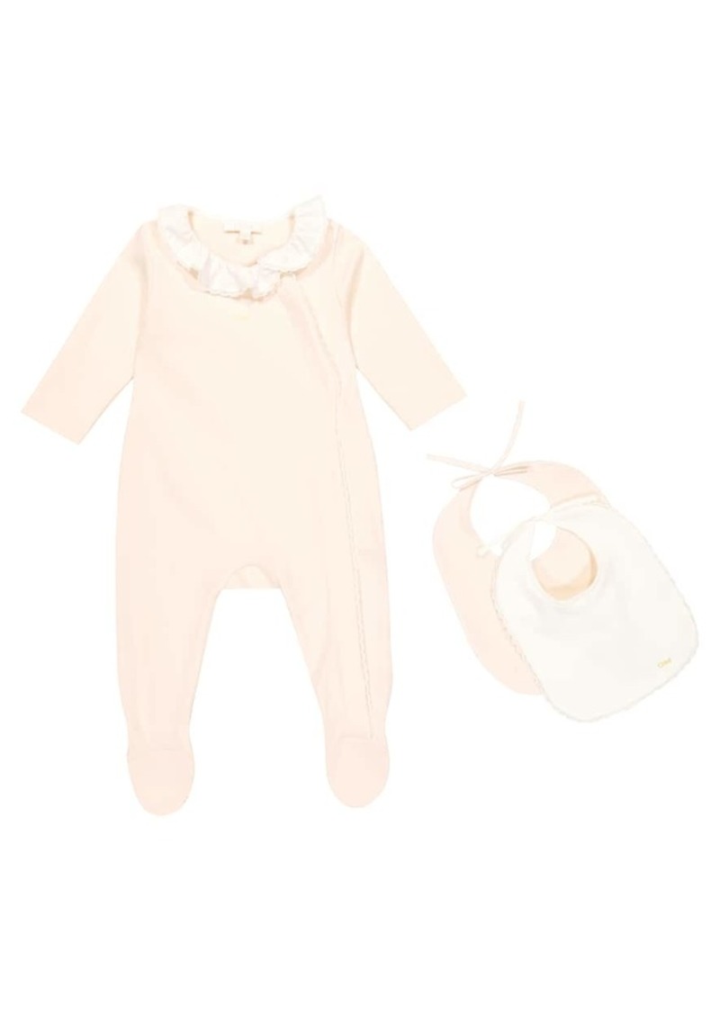 Chloé Kids Baby set of cotton onesie and 2 bibs