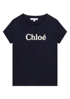 Chloé Kids' Logo Graphic Tee in 859-Navy at Nordstrom