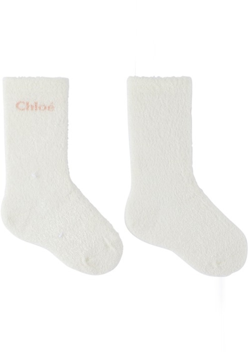 Chloé Kids Off-White Logo Socks