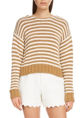 Chloé Lace Up Stripe Sweater