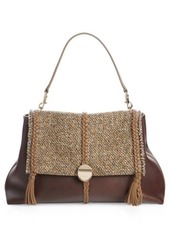 Chloé Large Penelope Leather & Tweed Bag