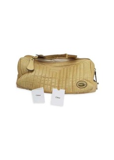 Chloé Large Quilted Compartment Bag In Beige Leather
