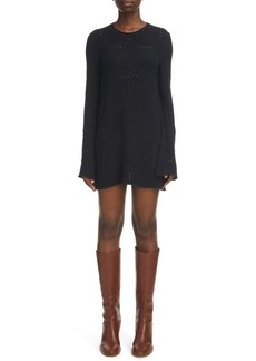 Chloé Long Sleeve Wool Blend Sweater Dress in Black at Nordstrom
