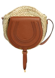 Chloé Marcie Woven Palm Round Crossbody Bag in Tan at Nordstrom