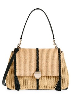 Chloé Medium Penelope Raffia & Leather Shoulder Bag