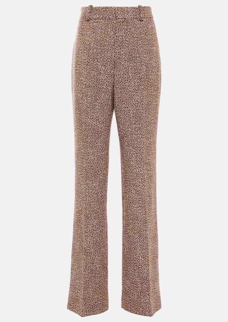 Chloé Mid-rise wide-leg tweed pants