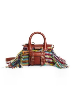 Chloé Mini Edith Cashmere & Leather Satchel in Multicolor at Nordstrom