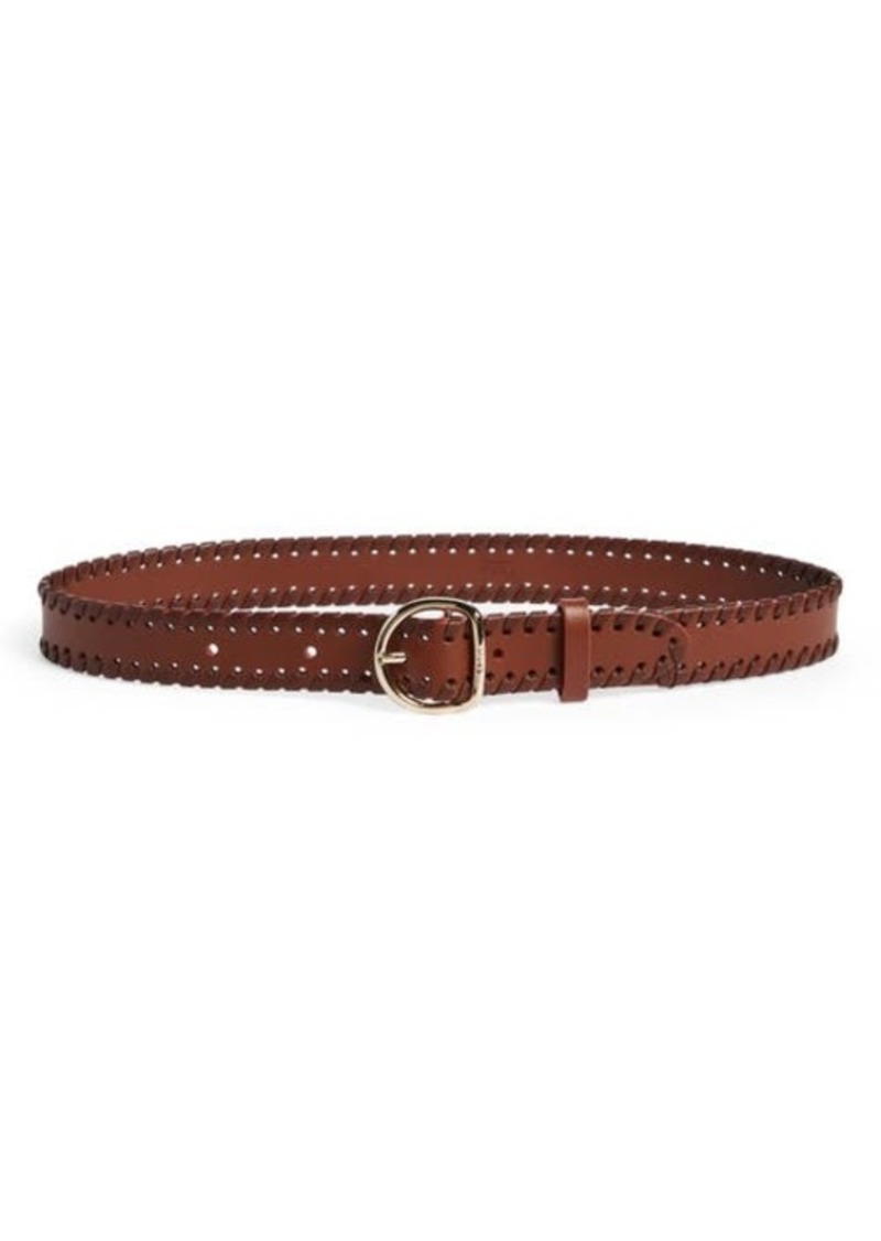 Chloé Mony Whipstitched Leather Belt
