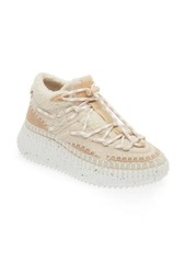 Chloé Nama Genuine Shearling Collar Platform Sneaker