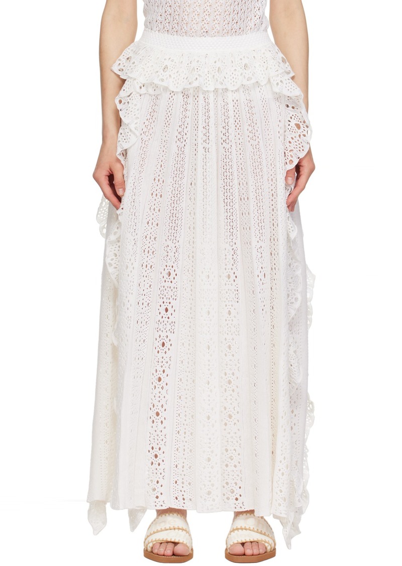 Chloé Off-White Ruffled Maxi Skirt