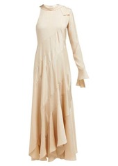 Chloé One-sleeved silk-twill maxi dress