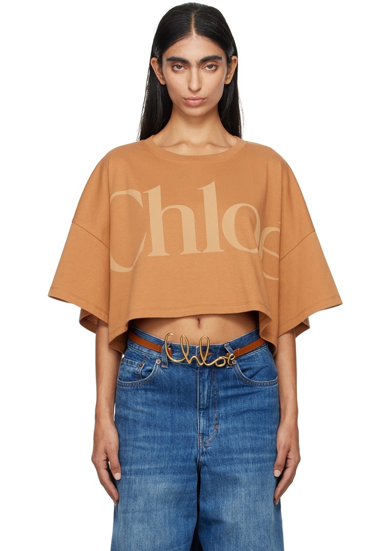 Chloé Orange Cropped Boxy T-Shirt