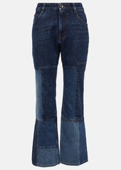 Chloé Patchwork cropped flared jeans