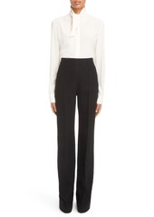 Chloé Pintuck Pull-On Wool & Cashmere Trousers