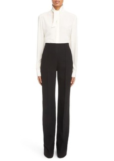 Chloé Pintuck Pull-On Wool & Cashmere Trousers