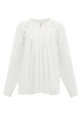 Chloé Pleated silk-georgette blouse