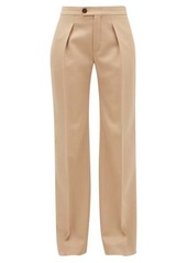 Chloé Pleated wide-leg wool-blend trousers
