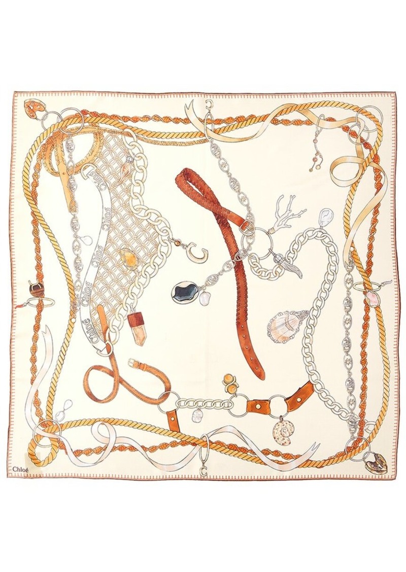 Chloé Print Square Silk Scarf