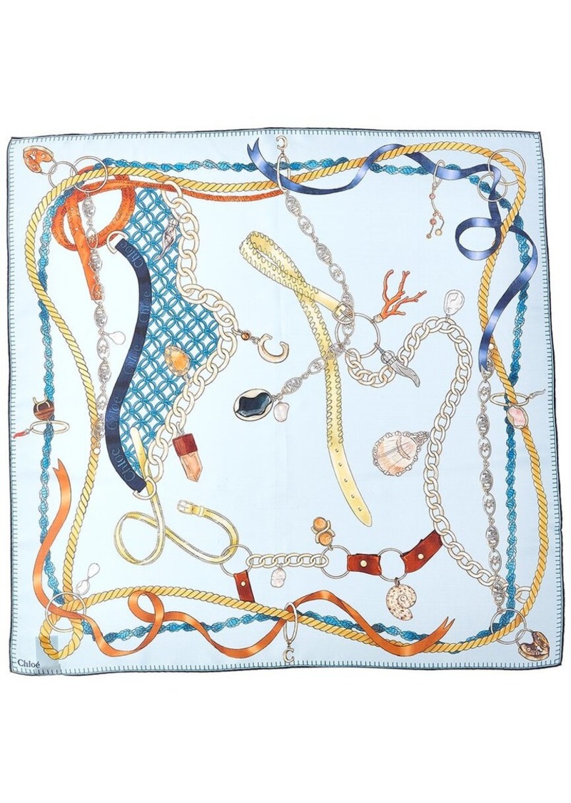 Chloé Print Square Silk Scarf