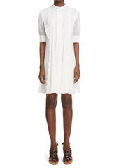 Chloé Puff Sleeve Silk Georgette Dress in Iconic Milk 107 at Nordstrom